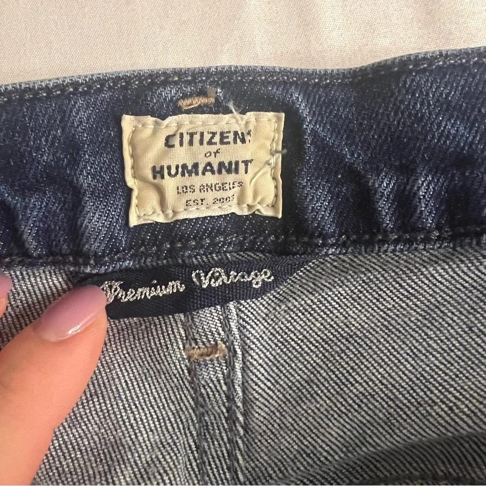 Citizens of Humanity Demy Cropped Flare Jeans Size‎ 31 Raw Hem Stretch Denim